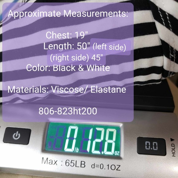 Vince Camuto size Large Black and White Striped Sleeveless Asymmetrical Dress - Picture 5 of 7